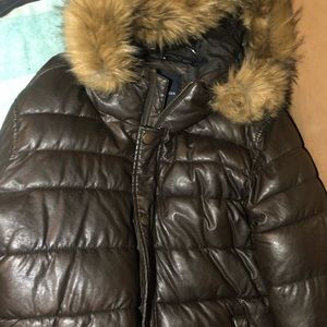 Tommy Hilfiger Briwn puffer leather